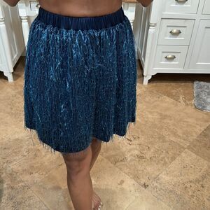 Julien David NWT Blue Shaggy Mini Skirt. Size small.